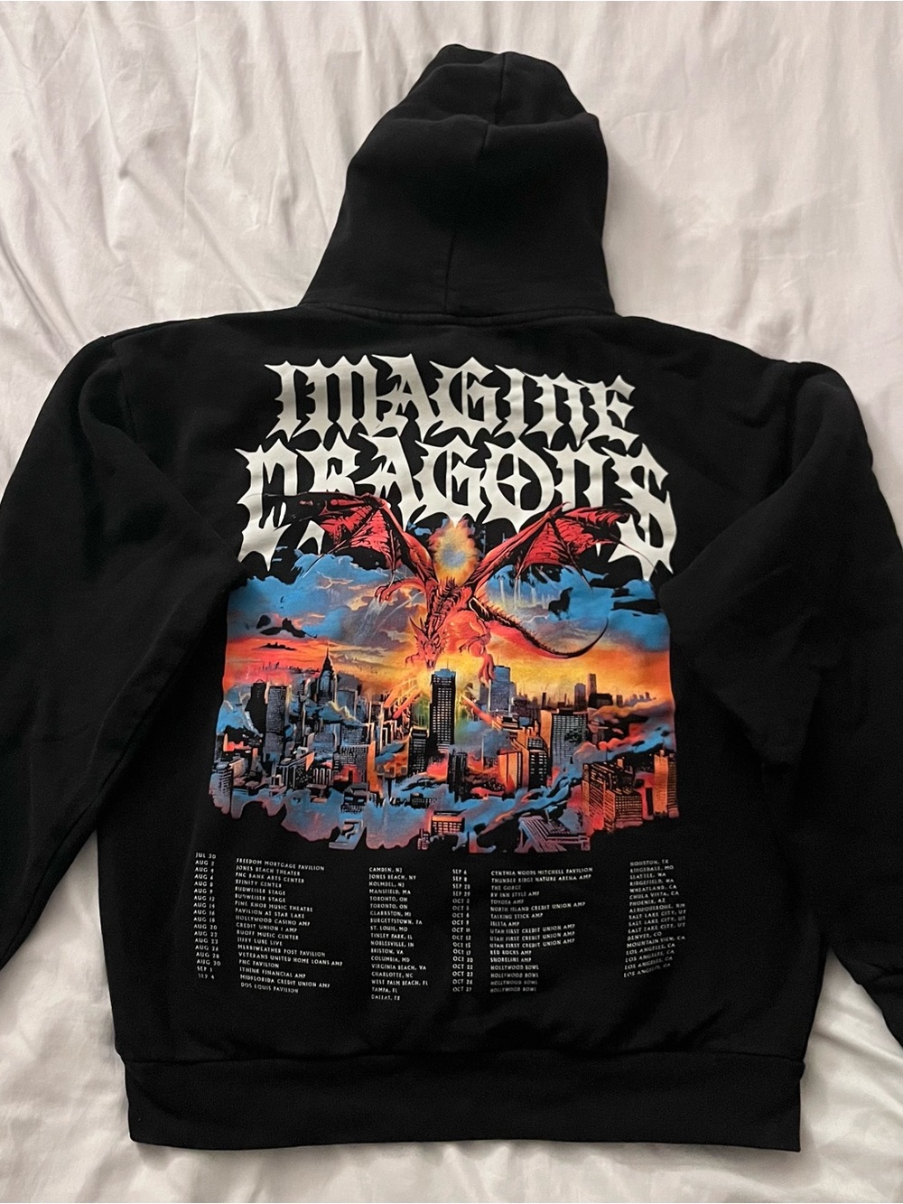 IMAGINE DRAGONS Hoodie Men’s Size XL Black Loom World Official Tour 2024